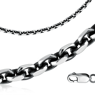 Браслет автомат из серебра, плетение якорное