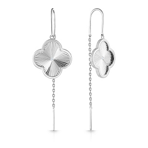 Серьги из серебра с фианитом