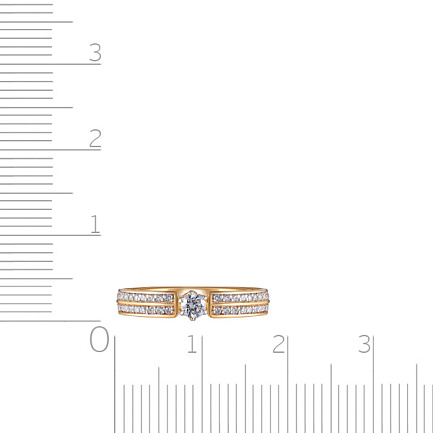 Кольцо помолвочное из красного золота с бриллиантами