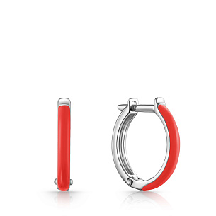 Серьги с английским замком из серебра с эмалью