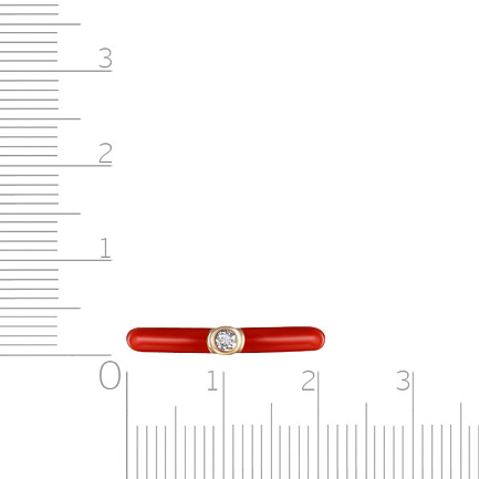 Кольцо из красного золота с топазом, эмалью