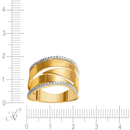 Кольцо из желтого золота с бриллиантами