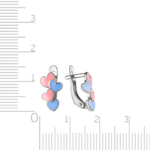 Серьги детские из серебра с эмалью