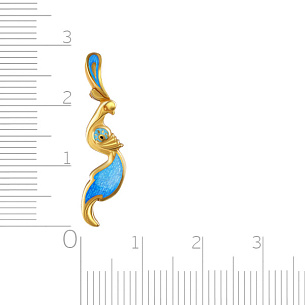Подвеска из серебра с золочением, эмалью