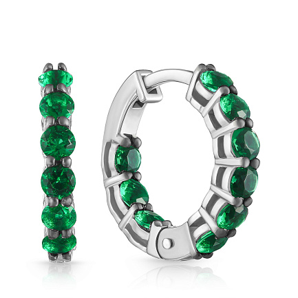 Серьги из серебра с фианитом