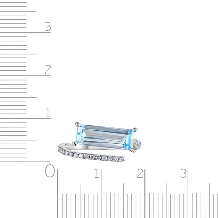 Кольцо из белого золота с бриллиантами, топазом