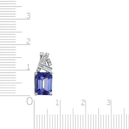 Подвеска из белого золота с бриллиантами, танзанитом