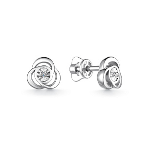 Серьги из серебра с бриллиантом