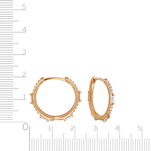 Серьги из серебра с фианитами, золочением