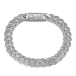 Браслет декоративный из серебра с фианитом