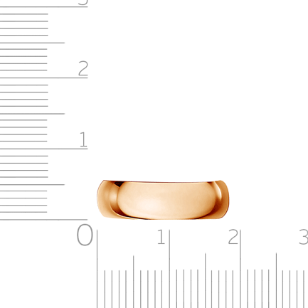 Кольцо обручальное гладкое из красного золота