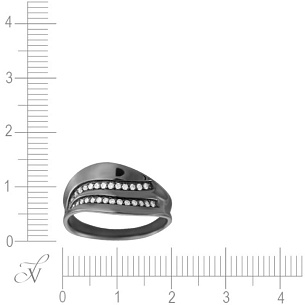 Кольцо из черненого золота с бриллиантами