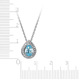 Колье из белого золота с топазом, бриллиантами