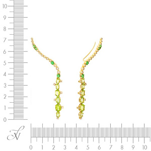 Клаймберы из желтого золота с бриллиантами, перидотами