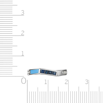 Кольцо из белого золота с бриллиантами, сапфирами
