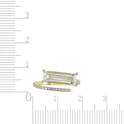 Кольцо из желтого золота с бриллиантами, аметистом