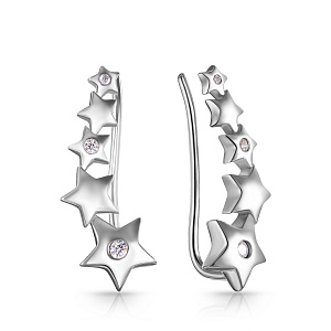 Серьги из серебра с фианитом