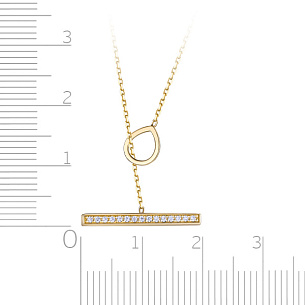 Колье из желтого золота с фианитом