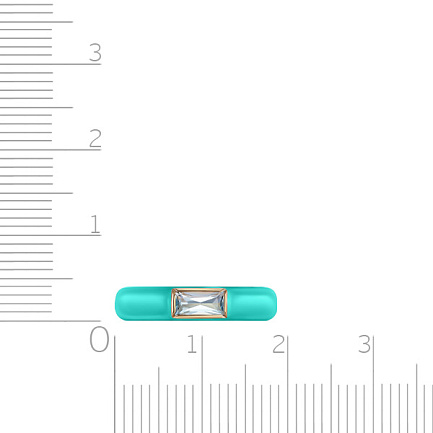 Кольцо из красного золота с топазом, эмалью