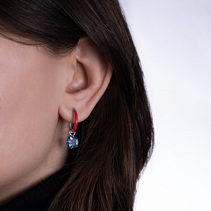 Серьги с английским замком из серебра с эмалью