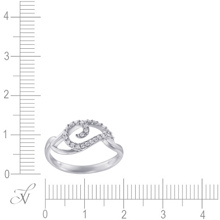 Кольцо из белого золота с бриллиантами