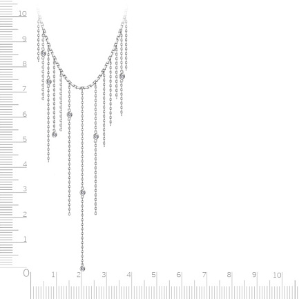Колье из белого золота с бриллиантами, плетение якорное