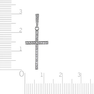 Крест декоративный из белого золота с бриллиантами
