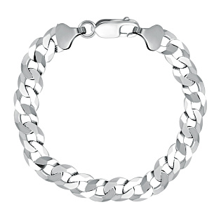 Браслет автомат из серебра, плетение панцирное