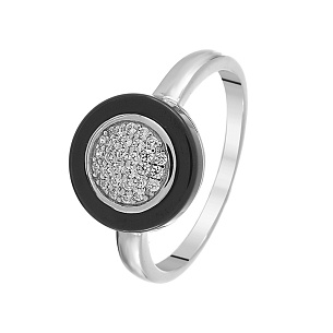 Кольцо из серебра с фианитом