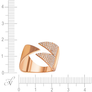 Кольцо из красного золота с бриллиантами