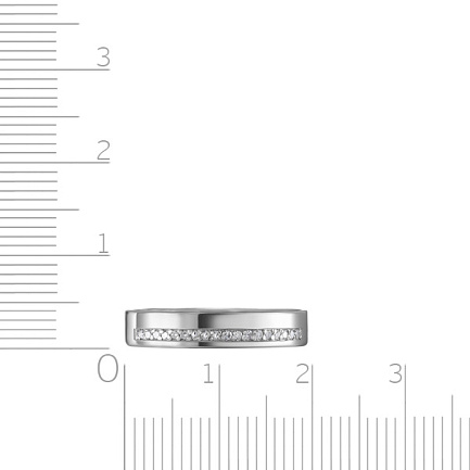 Кольцо обручальное из белого золота с бриллиантами