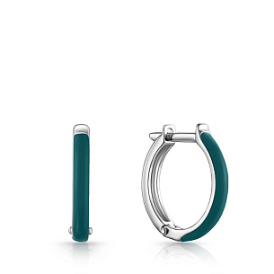 Серьги с английским замком из серебра с эмалью