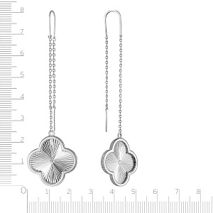 Серьги из серебра с фианитом