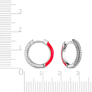 Серьги из серебра с цирконием и эмалью