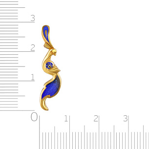 Подвеска из серебра с золочением, эмалью