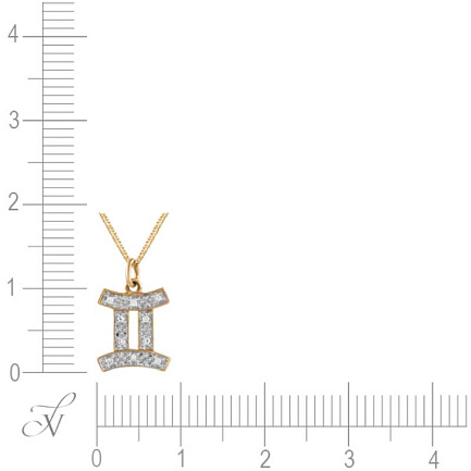 Зодиак из желтого золота с бриллиантами