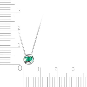 Колье из белого золота с изумрудом