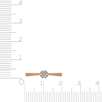 Кольцо помолвочное из красного золота с бриллиантом